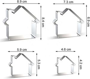 Lot de 10 <span class=keywords><strong>emporte</strong></span>-pièces maison de Noël, moules à biscuits pour décorations de fête de Noël, outils de pâtisserie DIY - Product Image 3