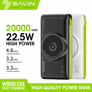 Bavin tùy chỉnh 22.5 Wát Powerbank 20000 mAh không dây sạc nhanh 20000 mAh ngân hàng điện với cáp cho điện thoại pc067 - Product Image 2