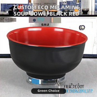 Bol à soupe en mélamine plastique noir et rouge personnalisé, de haute qualité, faible MOQ, moderne et écologique