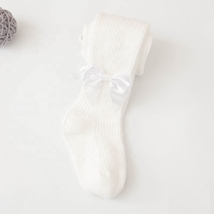 Collants en coton pour enfants, respirants, mignons, nouveaux, avec nœud en maille, blancs, bas pour bébé, fins, collants pour filles en bas âge, leggings d'été - Product Image 5
