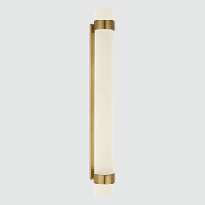 Lámpara de Pared de Latón con Pantalla de Tubo de Vidrio Esmerilado de Diseño Moderno, Bronce Antiguo, para Interiores, Villa, Hotel, Sala de Estar, Baño, <span class=keywords><strong>Barton</strong></span>, Grande - Product Image 1