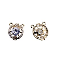 Pendentif double en cuivre doré micro-serti de zircons, plaque ajourée en forme d'arbre, écologique, pliable d'un côté, pour boucles d'oreilles clous DIY