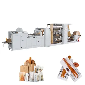 2024 High Speed Automatic Carry Bag Machine Automatic Food Kraft Paper Bag Making Machine With 4 Colors