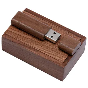 कस्टम यूएसबी फ्लैश ड्राइव फ्लैट लकड़ी के बॉक्स व्यक्तिगत लोगो pendrive 8Gb 16Gb 32Gb यूएसबी 2.0 यू डिस्क मेमोरी स्टिक विशेष उपहार