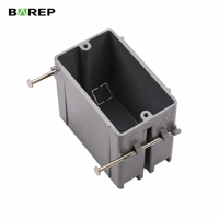 Boîtier de jonction électrique BAREP 1 poste, homologué ETLus UL 514C PVC UL94 V0, pour interrupteur et plaque murale standard américains à un seul poste