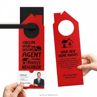 Logo personalizzato porta della stanza segno di casa aperta agenti immobiliari di carta in plastica PVC appendiabiti volantini