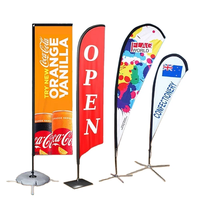 Drapeau publicitaire routier télescopique visible, affichage promotionnel, logo personnalisé, signalétique souple, portable, léger et durable pour