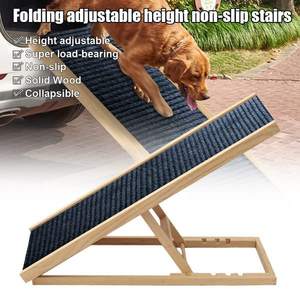 Massief Houten <span class=keywords><strong>Pet</strong></span> Ramp Verstelbare Antislip Tapijt Veiligheid Trap Voor Huisdieren Puppy Multifunctionele Hoge Bed Voor Auto 'S Huisdier Bedden & Accessoires - Product Image 6