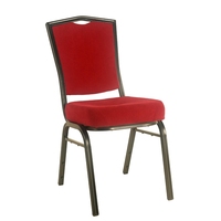 Chaise de banquet en tissu rouge sur mesure, support OEM direct usine, structure en acier robuste, empilable, pour hôtels et événements