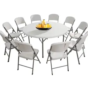 Table Tables Round Portable Plastic Dining Picnic Bbq Camping Foldable Table Chair Outdoor Folding Tables And Chairs For Events