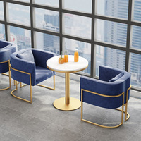 Ensemble de table et chaises de salle à manger en acier inoxydable pour restaurant et hôtel, style moderne