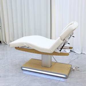 Fabricantes de lujo 3 motores de madera esteticista mesa de masaje muebles de salón de belleza cosmético eléctrico Facial Spa cama de belleza