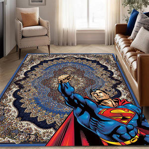 Tappeto persiano transfrontaliero con stampa <span class=keywords><strong>Superman</strong></span>, motivo cartone animato, per tavolino da caffè, soggiorno, camera da letto, cucina, ingresso, lavabile in lavatrice - Product Image 1