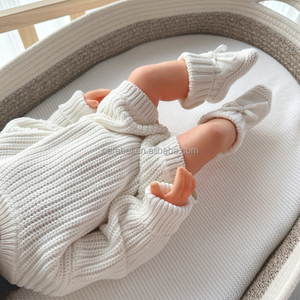 ชุดรอมเปอร์ผ้าฝ้ายคลาสสิกสำหรับเด็กแรกเกิด แบบถักลายนูน แขนยาว ชุดฤดูหนาว อุ่นนุ่ม สำหรับเด็กแรกเกิด ชุดบอดี้สูทเด็กอ่อนแบบยูนิเซ็กซ์ - Product Image 6