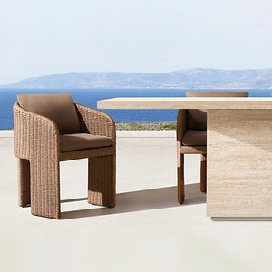 Ensemble de table et chaises de jardin en rotin moderne pour l'extérieur, idéal pour patio, école, entrepôt, hôtel, cuisine, cour et parc - Product Image 6