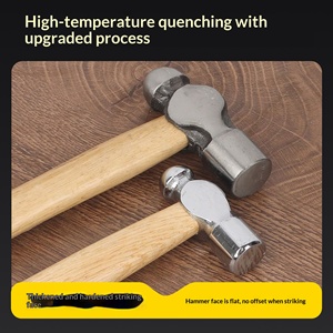 Marteau <span class=keywords><strong>à</strong></span> tête sphérique en <span class=keywords><strong>acier</strong></span> <span class=keywords><strong>à</strong></span> haute teneur en carbone, manche en bois, 150 mm, résistant <span class=keywords><strong>à</strong></span> l'usure, résistant aux chocs, usage domestique et industriel, petit modèle - Product Image 4