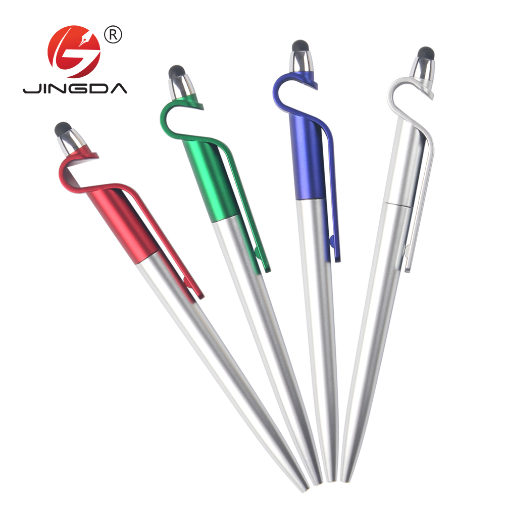 Longorgeous Manufacturer Hot Sale Plastic Pen with Promotional Stylus Pen Custom logo Ball Pen with Phone Holder