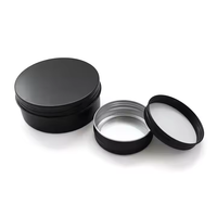 Pot à bougie en aluminium noir mat de haute qualité avec couvercle à vis, anti-fuite, disponible en 15g, 30g, 50g, 60g, 100g, 150g