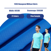 150gsm estiramiento Jacquard deportes Dry Fit tela 100 por ciento poliéster ropa deportiva correr panal 3D Poly Hexagonal tela de malla