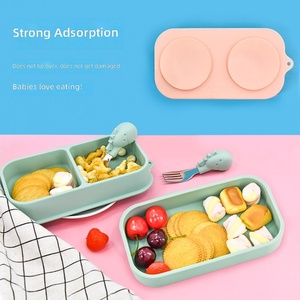Boîte à lunch en silicone pour voyage en plein air, grande capacité, bol d'alimentation pour bébé avec cuillères et fourchettes - Product Image 2