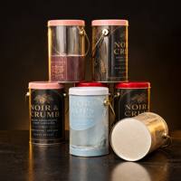 Boîte cylindrique en plastique PET personnalisée avec couvercle et fond en métal et poignée pour l'emballage de chocolats, biscuits, bonbons et cadeaux