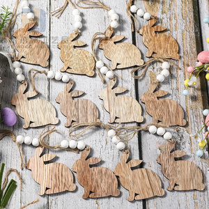 12 Pezzi Etichette in Legno Vuote per Cestini Pasquali, Targhette Personalizzabili a Forma di Coniglio per Lavoretti Fai-da-Te, Decorazioni da Appendere per Feste, Etichette Regalo - Product Image 6
