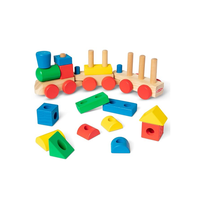 Train à empiler en bois, train à pousser avec blocs longs, train à empiler pour enfants d'âge préscolaire
