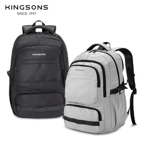 Kingsons Women's <b>Backpack</b> Lightweight 20-35L <b>Business</b> Travel Solid Color Splicing Design Shoulder Strap - Product Image 2