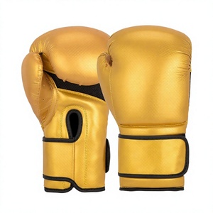 Gants d'entraînement de boxe personnalisables en PU doré, imperméables, à doigts entiers, unisexes - Product Image 1