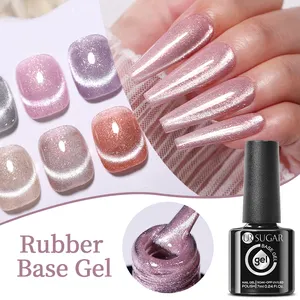 UR SUGAR 7ml New Cat Eyes Base de Borracha HEMA Free Glitter Shimmer Cristal Magnética Base de Borracha Gel Polonês para Unhas