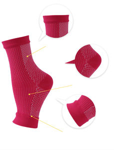 RUIQUWIN vente en gros logo personnalisé athlétique cheville soutien Compression genou manches femmes hommes sport cyclisme pied manches chaussettes - Product Image 4