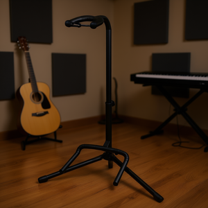 Soporte de guitarra con trípode ajustable en altura, soporte plegable de Metal negro para instrumentos musicales, para guitarras eléctricas acústicas - Product Image 3