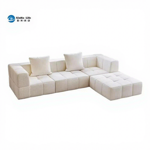 ชุดโซฟาแบบแยกส่วนทรงสี่เหลี่ยมผ้าสีขาวคุณภาพสูงแบบกำหนดเองปี 2025 โซฟาห้องนั่งเล่นแบบโมดูลาร์ที่สะดวกสบายสำหรับโรงพยาบาล - Product Image 1