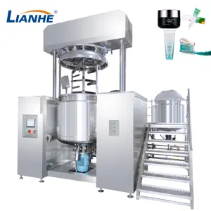 500L 1000 Liter Toothpaste Facial Skin Care Making Emulsifier Mixing Cream Vacuum Emuslfying Mixer Conditioner Making Machine