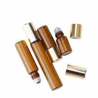 Flacon roll-on en verre brun Lvhuan LH-jym006, flacon à bille ambré vide pour huiles essentielles et parfums, rechargeable, estampage à chaud, directement de l'usine