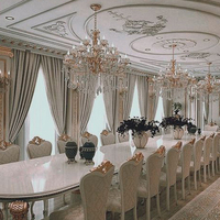 Ensemble table et chaises de salle à manger longues de luxe moderne, table de banquet ovale sur mesure extra-longue multi-places en bois