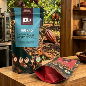 Matte Aluminum Foil <b>Pouches</b> Custom Logo Organic Food Stand Up <b>Pouches</b> For Cocoa Products Packaging - Product Image 2