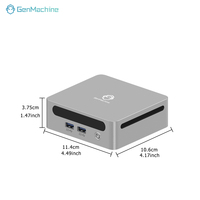 Genmachine Quantum R7 7730u 1000M Lan Threadripper Sff 8 Core 4.5Ghz Turbo 65W Tdp Vloeibaar Metaal Tim 2xm. 2 Heatsinks Desktop Pc