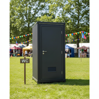 Toilette portable de conception moderne en panneau sandwich EPS noir de haute qualité, installation facile et garantie d'un an, idéale pour une utilisation en abri de voiture