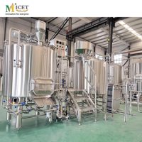 Equipo de Cervecería MICET de 500L, 600L y 800L, Método de Calentamiento a Vapor, Equipo de Elaboración de Cerveza de 2 Recipientes con Controlador PID