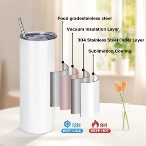 Top Deals USA 20oz vaso <span class=keywords><strong>de</strong></span> acero inoxidable con pajitas recto para espacios en blanco <span class=keywords><strong>de</strong></span> sublimación para flaco para tazas <span class=keywords><strong>de</strong></span> almacén - Product Image 4