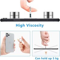 Soporte de Anillo Transparente Plateado para Teléfono Móvil con Rotación de 360 Grados y Soporte de Dedo, Agarre Transparente para Teléfono Móvil