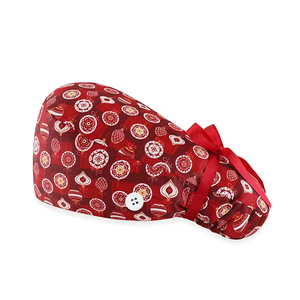 Gorros Quirúrgicos con Forro de Satén Suave para la Piel, con Botones, Estampado de Dibujos Animados, Gorros de Enfermera, Gorros Médicos Transpirables para Mujer - Product Image 1