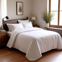 Parure de draps de luxe 4 pièces en microfibre - Drap-housse doux 1800TC à poches profondes avec drap plat et 2 taies d'oreiller pour hôtel et maison