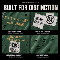 Sweat-shirts à capuche entièrement zippés personnalisés vert forêt, effet vieilli, avec patchs déchirés et appliqués, 380 g/m², pour marques, fabricants OEM ODM