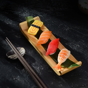 Bandeja de tablero de <span class=keywords><strong>sushi</strong></span> Bandeja decorativa Barco de <span class=keywords><strong>sushi</strong></span> de madera Sashimi Barco Bandeja de <span class=keywords><strong>sushi</strong></span> Plato de preparación de comidas Aperitivo Plato de servicio Puente <span class=keywords><strong>Su</strong></span> - Product Image 4