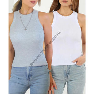 Débardeur extensible à la mode haut sans manches coupe ajustée pour la superposition ou le fitness chemise douce et confortable écologique pour l'été - Product Image 3