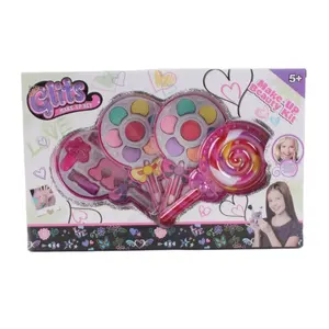 Beste Cartoon Lolly 3Layer Makeup Kit Cosmetica Set Meisjes Spelen Huis Blush Oogschaduw Make-Up Speelgoed