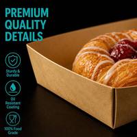 Direct van de fabriek: wegwerp papieren voedselbakjes, papieren bootvormige bakjes met PLA-coating, fruitbakjes van kraftpapier voor fruit en gebakken voedsel.