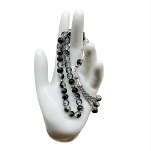 Bracelet <span class=keywords><strong>de</strong></span> prière musulman en perles <span class=keywords><strong>de</strong></span> glace craquelée <span class=keywords><strong>de</strong></span> luxe exquis en gros, 8 mm, chapelet <span class=keywords><strong>de</strong></span> prière musulman, cordon pour <span class=keywords><strong>la</strong></span> prière quotidienne musulmane - Product Image 2